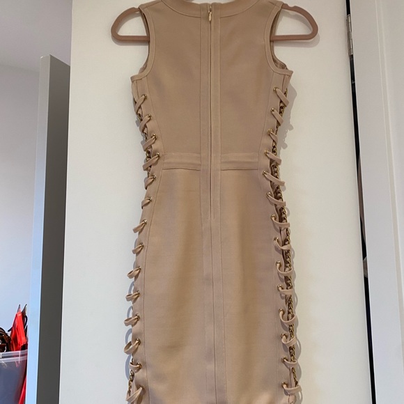 Beige Bodycon Chain Dress - Picture 2 of 3